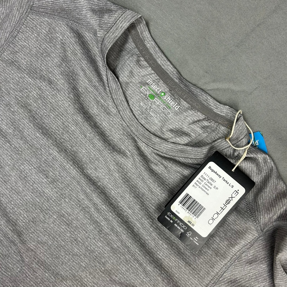ExOfficio Tarka BugsAway LS Shirt Mens Small Cement Grey